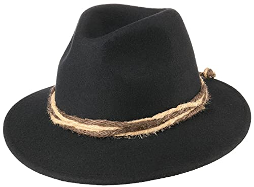 Tiroler Hut Bayernhut Trachtenhut (L (58-59 cm) - schwarz)