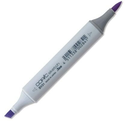 COPIC Sketch Marker Typ BV - 31, Pale Lavender, professioneller Pinselmarker, mit einer Super-Brush-Spitze und einer Medium-Broad-Spitze