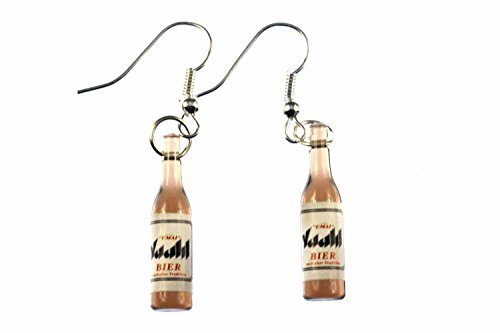 Miniblings Bier Ohrringe Bierflaschen Bierohrringe Pulle Pils Flasche 'Vaald' - Handmade Modeschmuck I Ohrhänger Ohrschmuck versilbert