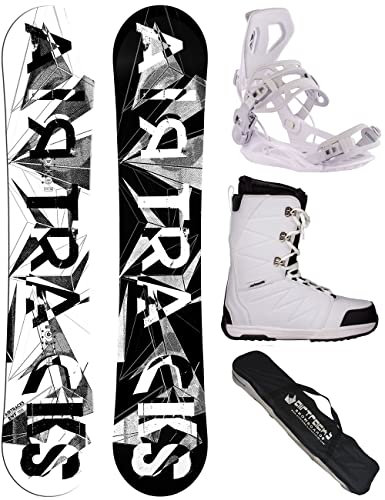 Airtracks Damen Snowboard-Set Freestyle Freeride BWF Lady Camber 155 + Snowboard Bindung Master W + Snowboardboots Star W 42 + Sb Bag