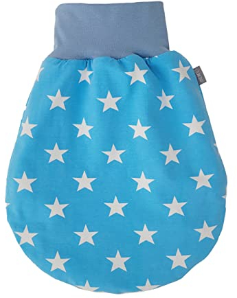 Lilakind Gefütterter Schlafsack Strampelsack Pucksack Herbst/Winter Fleece Sterne Jeansblau Weiß 6-12 M
