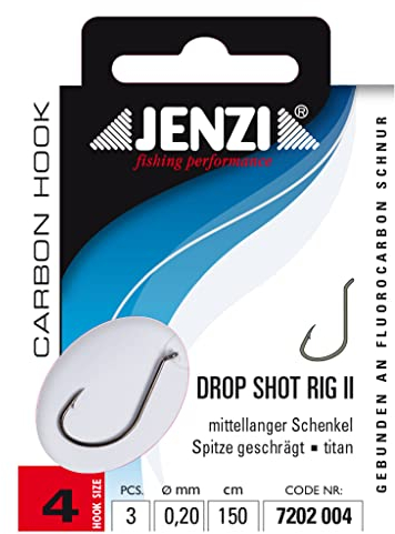 JENZI Drop-Shot Rig/Vorfach Größe 4 Titan mittellanger Schenkel