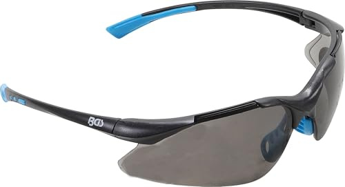 BGS 3628 | Schutzbrille | grau getönt | UV-Schutz | kratzfest | Sportliches Design | optimale Passform | DIN ISO: EN 166 F