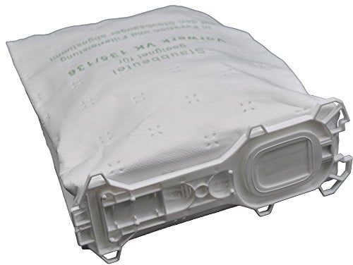 12 Sacchetti per aspirapolvere compatibili con Vorwerk Folletto Kobold 135, 136, 135SC, VK 135 e VK 136, FP135 e FP136, 5 strati di tessuto non tessuto, con chiusura igienica