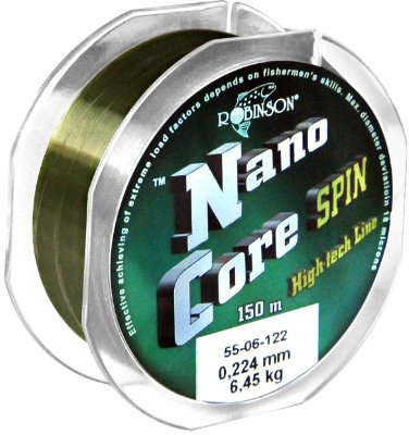 Robinson® Nano-Core Spin Angelschnur, Länge / Durchmesser / Tragkraft:0.22/150m