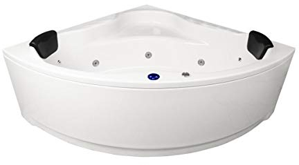 WHIRLPOOL Baignoire Caraïbes basique MADE IN GERMANY 140 x 140 + 150 x 150 cm avec 13 Jets de massage + SOUS-MARIN éclairage / lumière+Balboa+SANS installations BAIGNORE d'angle