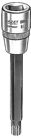 HAZET Schraubendreher-Einsatz, 3/8Zoll Vielzahn M8 Länge 88mm Motorrad