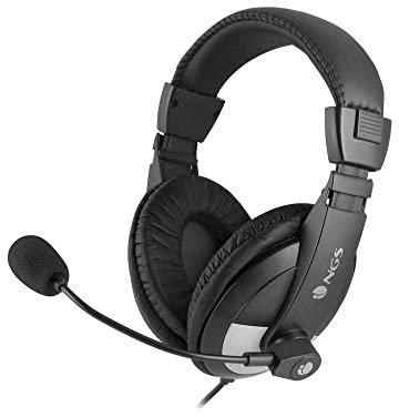 NGS MSX9 PRO - Auricular con Diadema Acolchada, con Control de Volumen hasta 20 Hz, con Micrófono y Conexión JACK 3,5MM