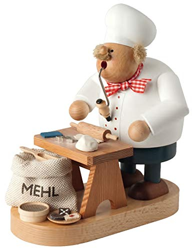 KWO Olbernhau Räuchermann Weihnachtsbäcker, Mehrfarbig, 20cm