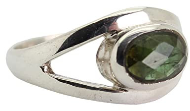 Budawi® grüner Turmalin Ring Fingerring facettiert 925er Silber Größe 56