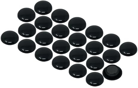 Large Black Planning Office Magnets for Fridge, Whiteboard, Noticeboard, Filing Cabinet - 40mm dia x 8mm high - Pack of 120