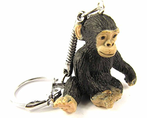 Miniblings Schimpanse Affe Menschenaffe Schlüsselanhänger - Handmade Modeschmuck I Anhänger Schlüsselring Schlüsselband Keyring - Schimpanse Affe Menschenaffe