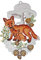 Plauener Spitze Fensterbild 18x28 +Saugnapf Fuchs Baby Wald Fensterschmuck Deko Herbst Halloween