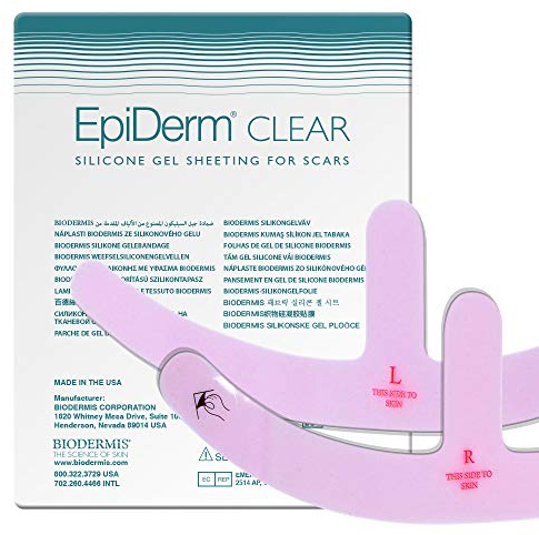 BIODERMIS Silikon Narbenpflaster - Medizinische Narbenpflege nach Brust OP (Transparent) - Hautverträgliche & wiederverwendbare Silikonpflaster zum Narben entfernen - Narbenreduktionspflaster
