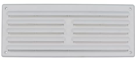 HomeSmart White Plastic Louvre Air Vent Grille 165mm x 85mm Flush Fit with Removable Flyscreen Cover Free Air Space and Easy to Install for High Airflow Ventilation Perfect for Larders and Wardrobes