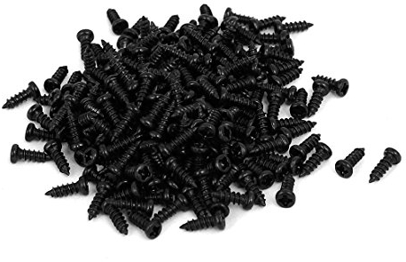 sourcing map 250stk. M2 x 6mm Schwarz Metall Kreuz Selbstschneidende Schrauben Rundkopf de