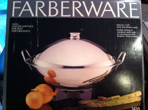Farberware Wok eléctrico de acero inoxidable de 7 cuartos