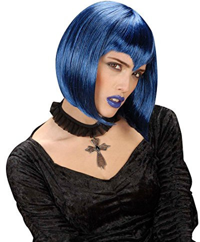 NET TOYS Gothic Kreuz Kette Edelstein Kreuzkette schwarz Vampir Kette Gothic Halsband Halloween Halskette Kostüm Accessoire Halloween