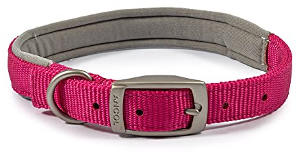 Ancol Heritage Heritage Padded Nylon Collar, Raspberry, Size 7, transparent