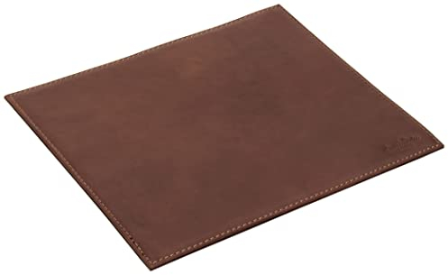 Gusti Cuir Studio - Tapis de Souris „Jordis“ Mouse Pad Vintage Chic en Cuir de Buffle Marron foncé 2E7-22-6