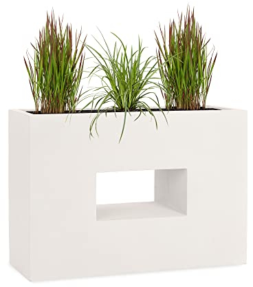 Pflanzwerk® Maceta Fibra de Vidrio Vista Arena 52x75x27cm XXL *Resistente a Las heladas* *Protección UV* *Calidad Europeo*