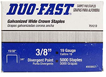 Duo-Fast Duo-Fast 7512D Heftklammern, Länge 3/8 x 15/32 mm, 19 Gauge, 5000 Stück pro Packung (8631)