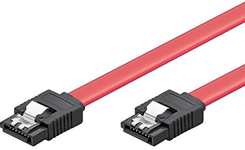 Ewent Câble SATA III, Vitesse 6 Gbits avec Clips en métal, SATA L-Type Rouge 50 cm