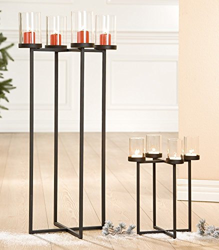 GILDE Kerzenleuchter Teelichthalter Metall 4 flammig rustikal