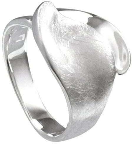 Vinani Damen Ring 925 Silber - Blatt gebürstet glänzend - aus 925 Sterling Silber für Frauen - Größe 64 (20.4) RBT64