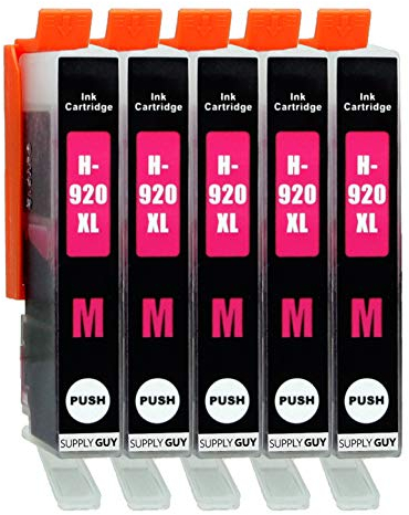 Supply Guy 5 Druckerpatronen kompatibel mit HP 920 XL 920XL HP920XL CD973AE (Magenta) passend für HP OfficeJet 6000 6500 6500a 6500a Plus 7000 7500a
