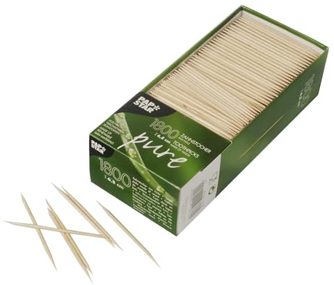PAPSTAR 1 Karton = 10x1800 Zahnstocher, Holz rund 6,8 cm 12736