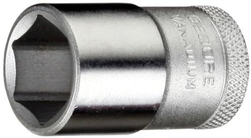 GEDORE Steckschlüsseleinsatz, Nuss, 1/2'' 12,5 mm Antrieb, 6-kant, 33 mm Weite, Werkzeug, 19 33, Stahl verchromt