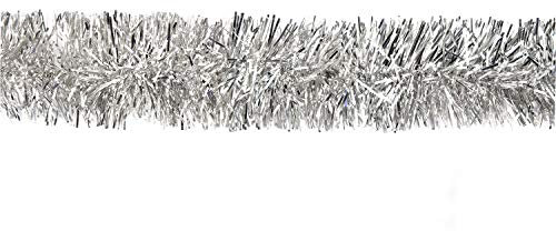 Weihnachtsgirlande Lametta 5cm x 3 Meter Lamettagirlande Baumgirlande Christbaumdeko silber