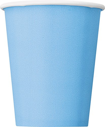 Unique Party - 30902 - Paquet de 8 Gobelets en Carton - 270 ml - Bleu Pastel
