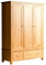 RoselandFurniture London Oak Large Triple Wardrobe with Drawers | Contemporary Solid Wooden 3 Door Wardrobe Storage Unit for Bedroom with Hanging Rail