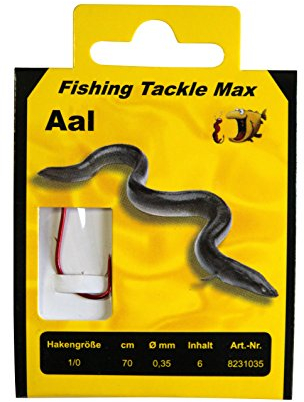 FTM Haken gebunden Aal 70cm - Aalhaken, Größe/Durchmesser/Inhalt:Gr. 1/0 / 0.35mm / 6 Stück
