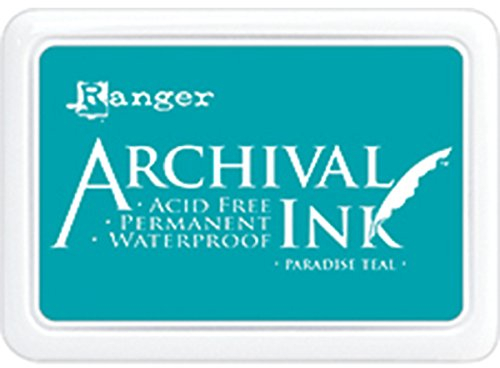 Ranger Archival Ink Pad Paradise Blaugrün, Türkis, synthetisches Matrial, 6.9 x 9.8 x 1.8 cm