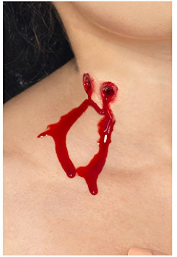 Smiffys Make-Up FX, Vampire Bite Latex Scar, Red with Adhesive, Cosmetics and Disguises Fancy Dress, Cosmetic Dress Up Cosmetics & Disguises.