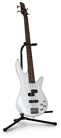 auna 312GTS - Gitarrenständer, Gitarrenhalter, Gitarrenstand, für E-Gitarren, Akustikgitarren, Bässe, Y-Kopf, Instrumentenhaken, Gitarrenhalsstütze, zusammenklappbar, 57-72,5 cm, schwarz
