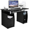 COSTWAY Computertisch mit Schubladen, Tastaturauszug, Druckerablage und CPU-Ständer, Schreibtisch mit Stauraum, Bürotisch, Arbeitstisch, PC-Tisch für Büro, Zuhause, 120 x 55 x 76 cm (Schwarz)