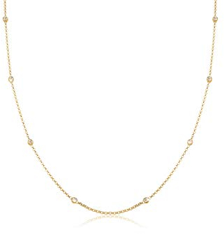 Elli Halskette Damen Zart mit Kristallen in 925 Sterling Silber vergoldet