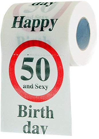 GOODS+GADGETS Lustiges Fun Klopapier zum 50. Geburtstag Toilettenpapier Geschenkartikel Geburtstags-Dekoration 50 und Sexy!