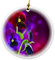 Rikki Knight violett und rot Spring Stiefmütterchen Blumen Design Rund Porzellan beidseitig Christmas Ornaments