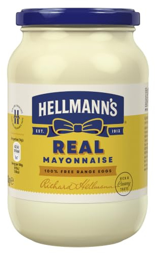 Hellmann's Real Mayonnaise with 100% free-range eggs and sustainably sourced oils for fries, burgers, and salads 600 g