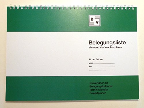 Belegungsliste - DIN A4 quer - ein neutraler Wochenplaner – Belegungskalender, Terminkalender, Projektplaner, Zimmerbelegungsplaner, Dienstplaner