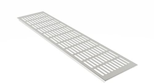 MS Beschläge ® Aluminium Lüftungsgitter Stegblech Heizungsdeckel 130mm x 1200mm in Silber eloxiert - F1