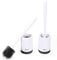 Vinsani Toilet Brush with Handle & Holder Set - Non-Slip Plastic handle with Deep Cleaner Flexible Rubber Bristles and Quick Dry Holder, Black, 2 Pack