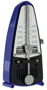 Wittner Metronom Taktell Piccolo Serie 830 - Kunststoffgehäuse - Ohne Glocke - Blau - Mechanisch zum Aufziehen - Keine Batterien erforderlich - Made in Germany