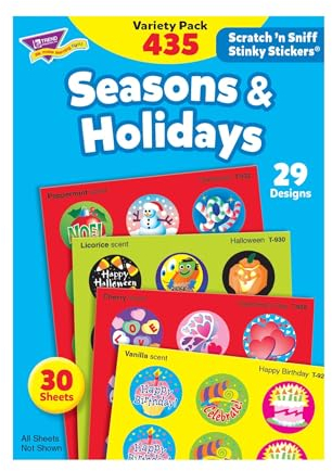 Trend T580 Stinky Sticker Variety Pack, Jahreszeiten/Feiertage, 432 pro Packung