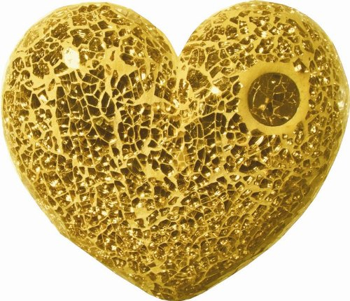 Safety Mosaik Platte Eisglas Spiegel Gold 15x20cm